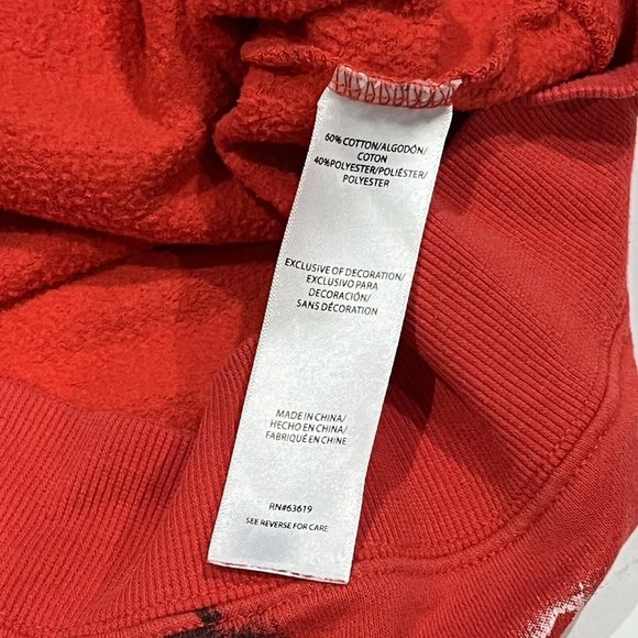 Kid’s Youth Red Pullover Red Hoodie Sweatshirt NB Graffiti Design Medium (10/12) - Picture 15 of 16